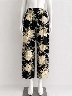 Vintage Iolani Hawaiian Floral Pants Small | Made in Hawaii Tropical Resort